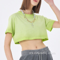 Nuevo deseo puro dulce fría sexy navel camiseta